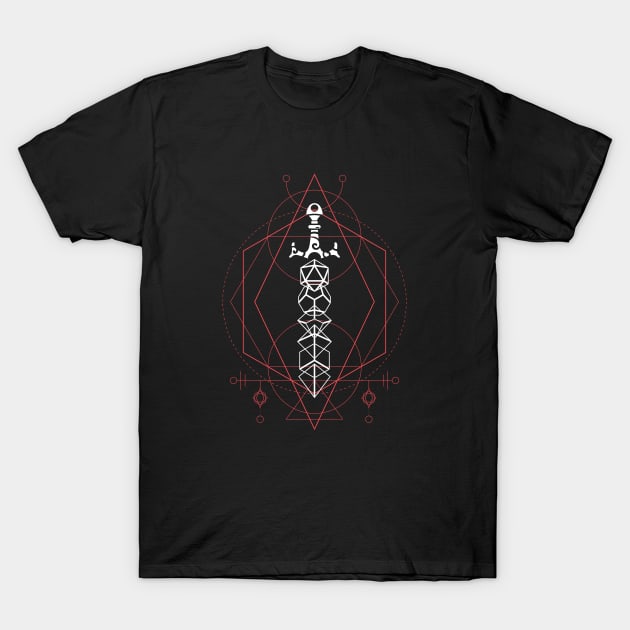 Geometric Polyhedral Dice Set Sword of Dungeon Armory T-Shirt by dungeonarmory